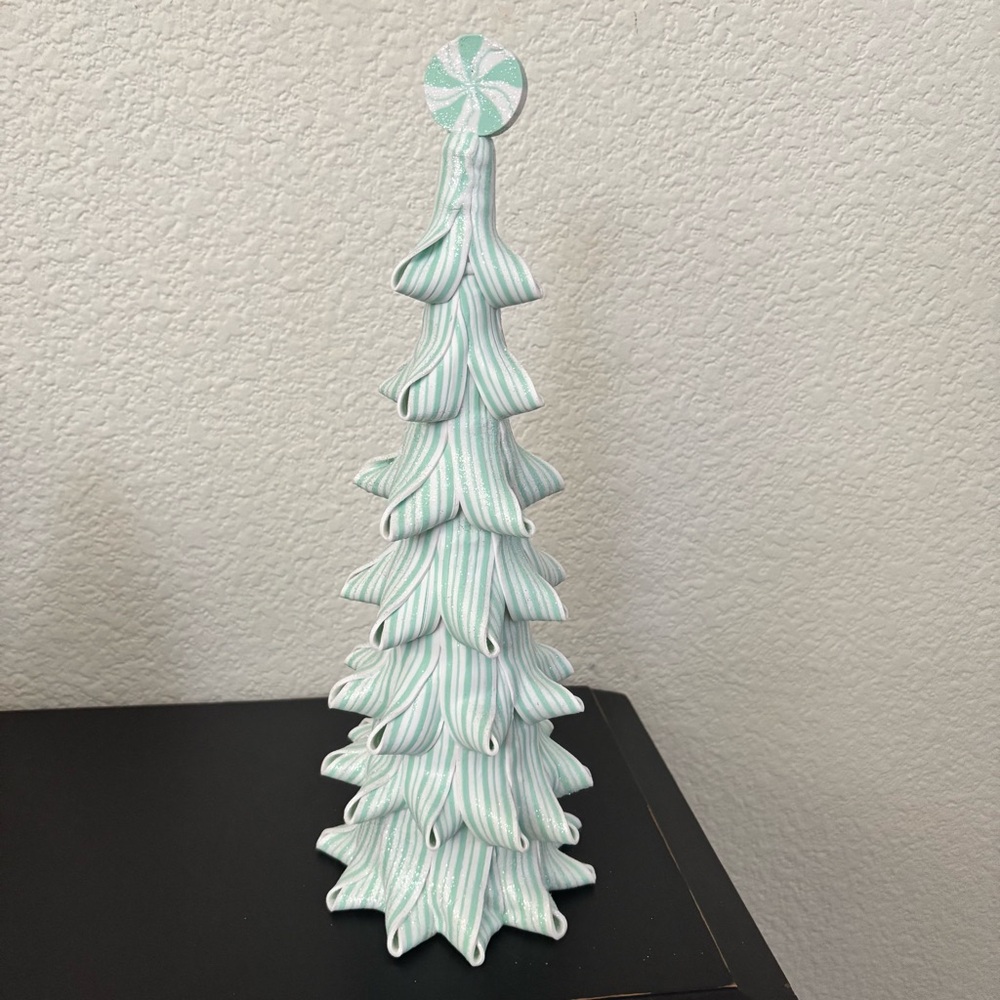 Peppermint Square‎ Green Candy Ribbon Holiday Tree NEW